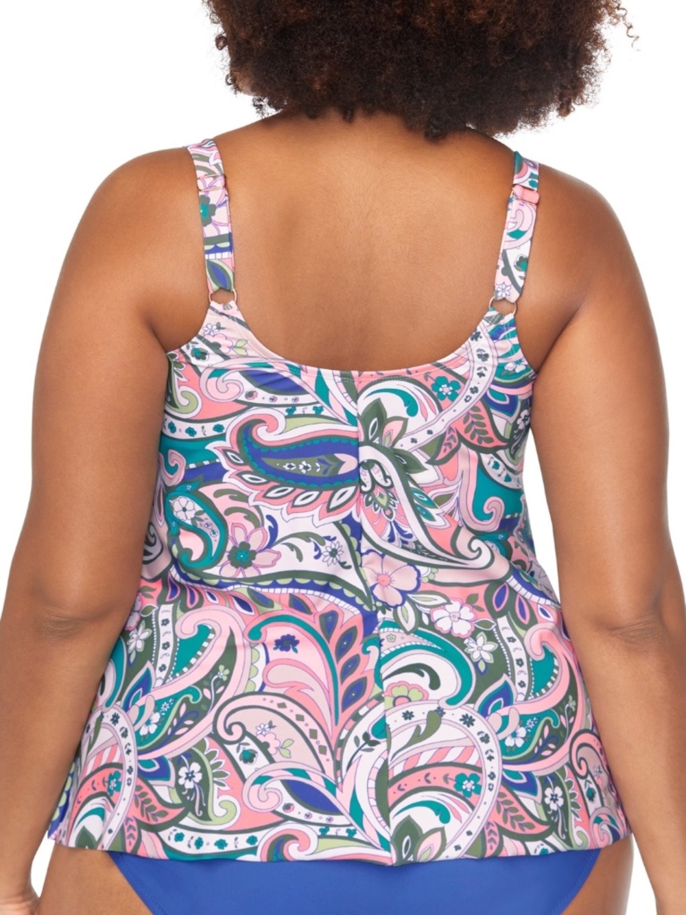 Raisins Curve Trendy Plus Size Shoreline Keyhole Tankini Top - Multi - Picture 2 of 2